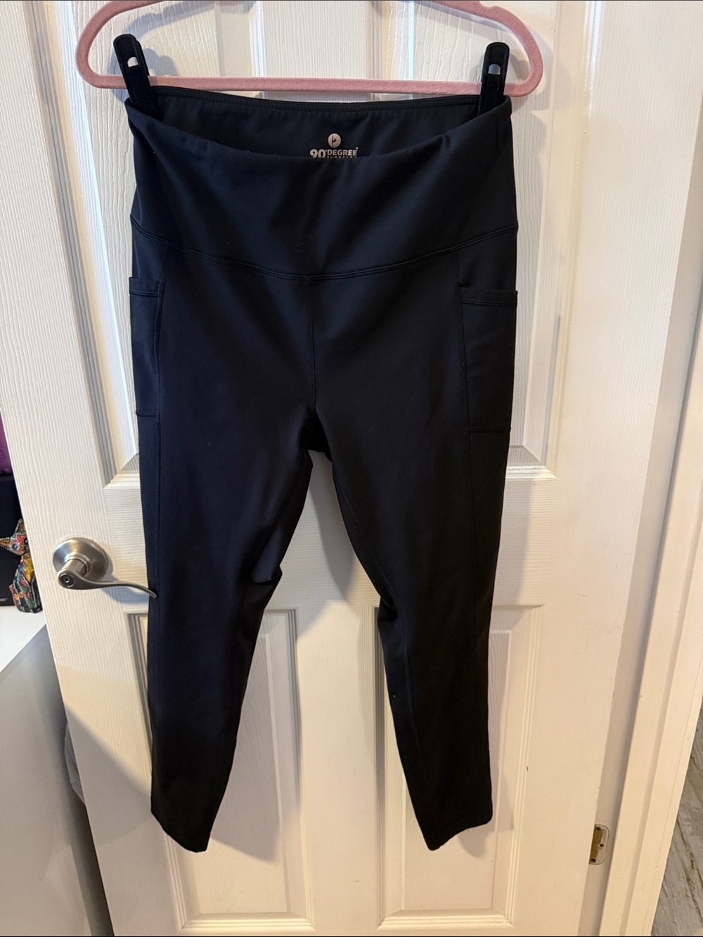 90 Degree By Reflex Black Pocketed High-Rise Leggings
